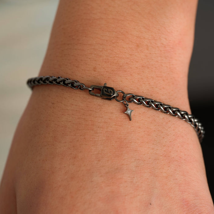 Palm Chain Bracelet in Black - 4mm