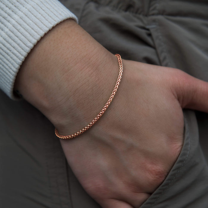 Palm Chain Bracelet in Rose Gold - 2mm