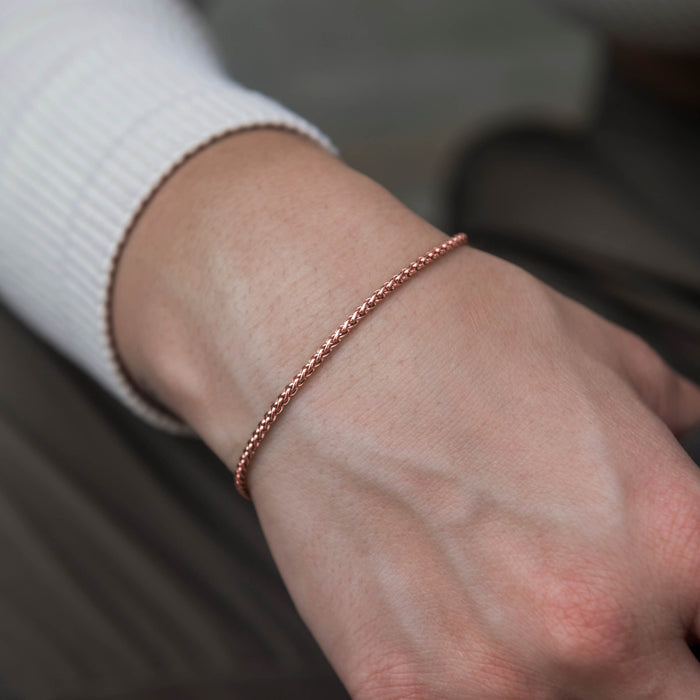 Palm Chain Bracelet in Rose Gold - 2mm