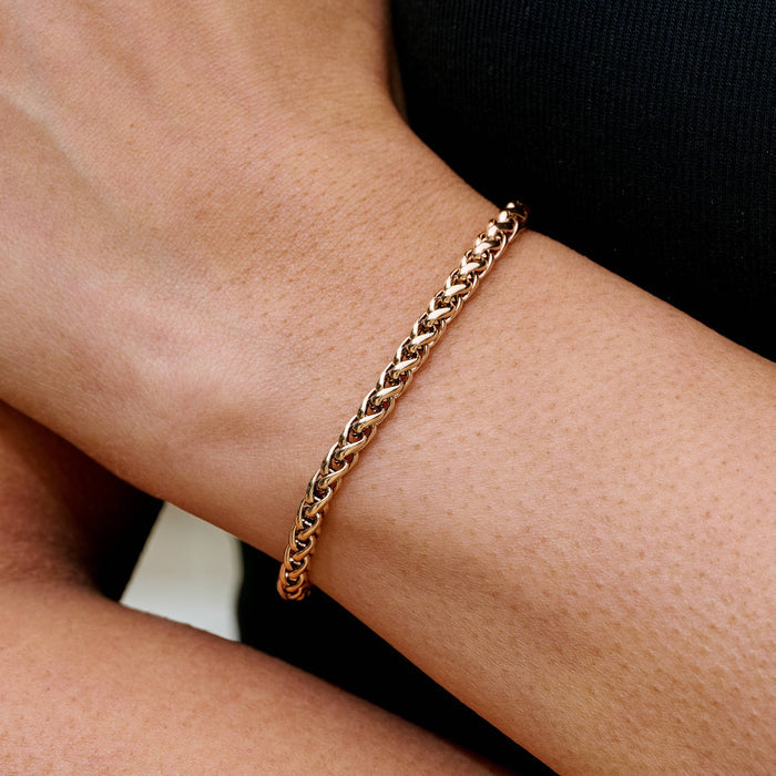 Palm Chain Bracelet in Rose Gold - 4mm
