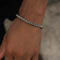 Palm Chain Bracelet in White Gold- 6mm