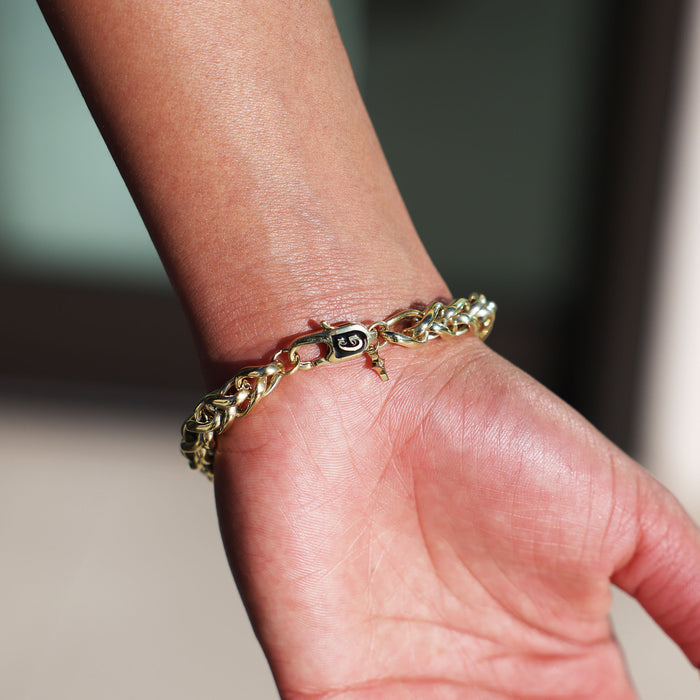 Palm Chain Bracelet in Yellow Gold - 8mm
