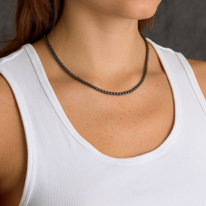 Palm Chain Necklace in Black - 4mm