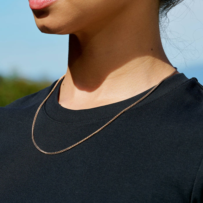 Palm Chain Necklace in Rose Gold - 2mm