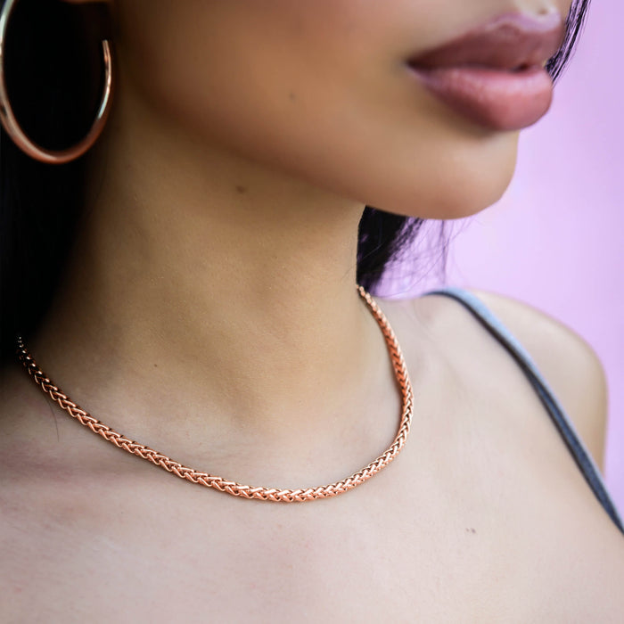 Palm Chain Necklace in Rose Gold - 4mm