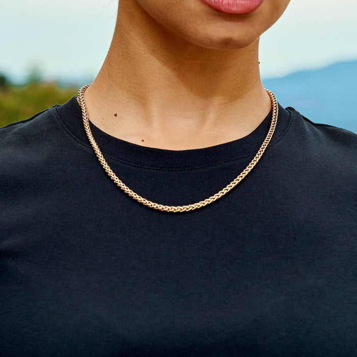 Palm Chain Necklace in Rose Gold - 4mm