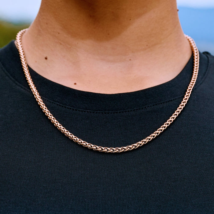 Palm Chain Necklace in Rose Gold - 4mm