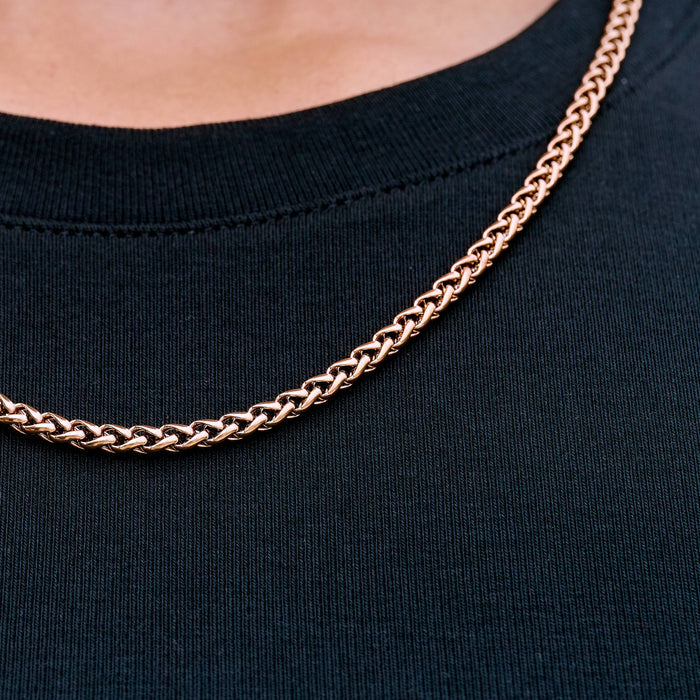 Palm Chain Necklace in Rose Gold - 4mm