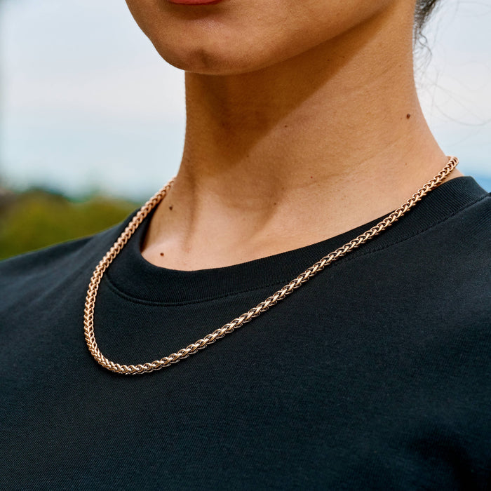 Palm Chain Necklace in Rose Gold - 4mm