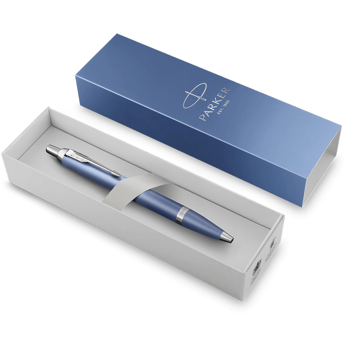 Parker IM Writing Rituals Ballpoint Pen - Peaceful Blue Gradient - Chrome Trim - Pen Boutique Ltd