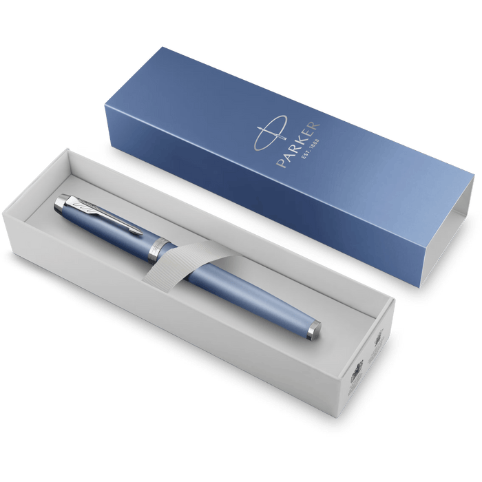 Parker IM Writing Rituals Rollerball Pen - Peaceful Blue Gradient - Chrome Trim - Pen Boutique Ltd