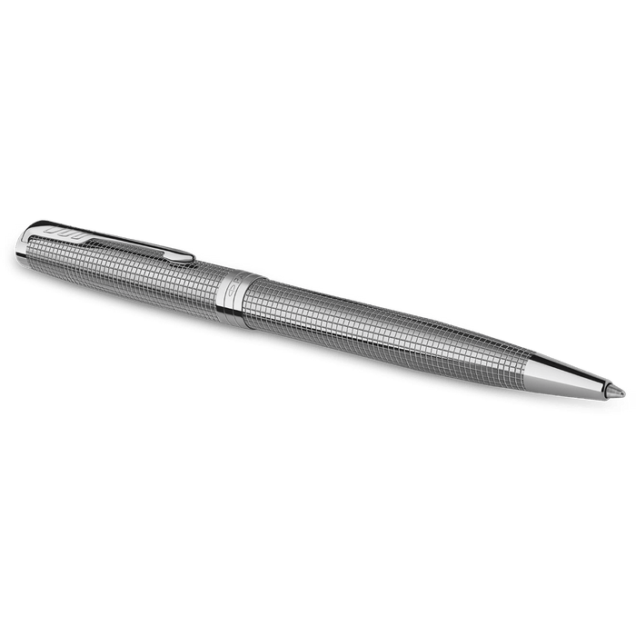 Parker Sonnet Ballpoint Pen - Ciselé Palladium - Chrome Trim (Special Edition) - Pen Boutique Ltd