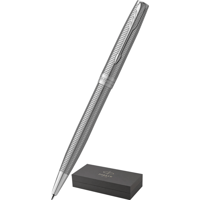 Parker Sonnet Ballpoint Pen - Ciselé Palladium - Chrome Trim (Special Edition) - Pen Boutique Ltd