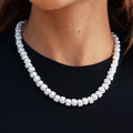 Pearl Clustered Chain in White Gold - 10MM