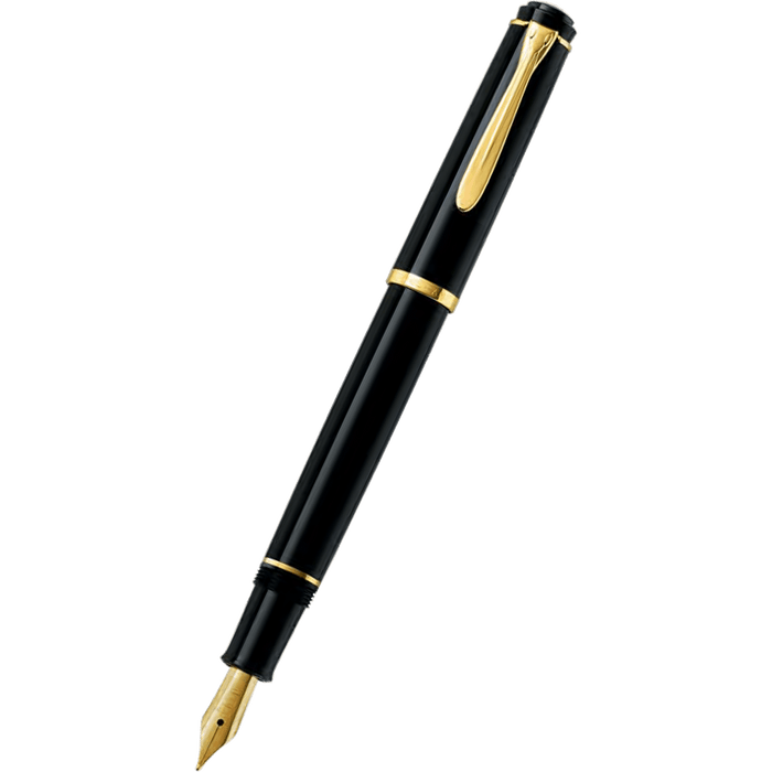 Pelikan Tradition Fountain Pen - P200 Black with Gold Trim - Pen Boutique Ltd
