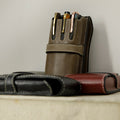 Pen Boutique Yak Leather Triple Pen Holder - Crazy Horse - Truffle/Black - Pen Boutique Ltd