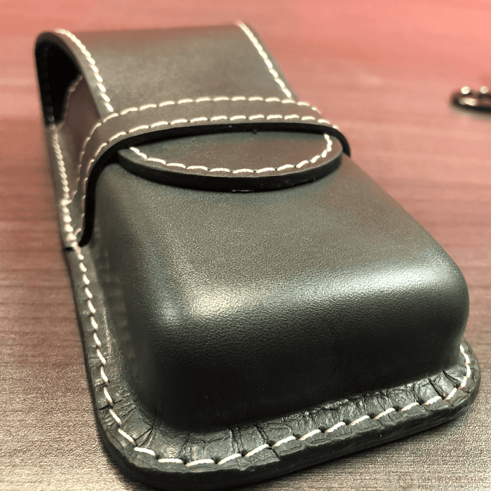 Pen Boutique Yak Leather Triple Pen Holder - Green/black insert - Pen Boutique Ltd