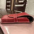 Pen Boutique Yak Leather Triple Pen Holder - Red/Black insert - Pen Boutique Ltd