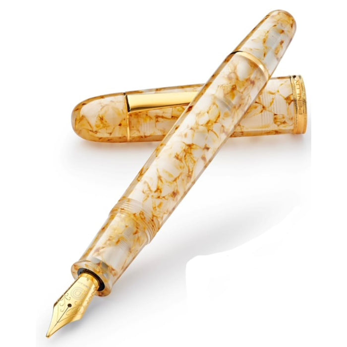 Penlux Masterpiece Grande Fountain Pen - Golden Crystal - Pen Boutique Ltd