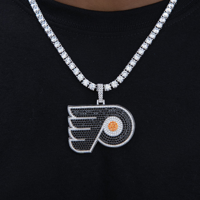 Philadelphia Flyers Official NHL Logo Pendant in White Gold