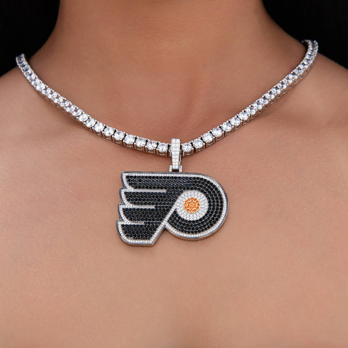 Philadelphia Flyers Official NHL Logo Pendant in White Gold