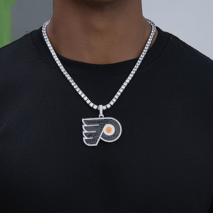 Philadelphia Flyers Official NHL Logo Pendant in White Gold