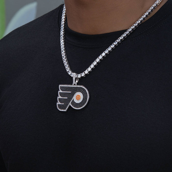 Philadelphia Flyers Official NHL Logo Pendant in White Gold