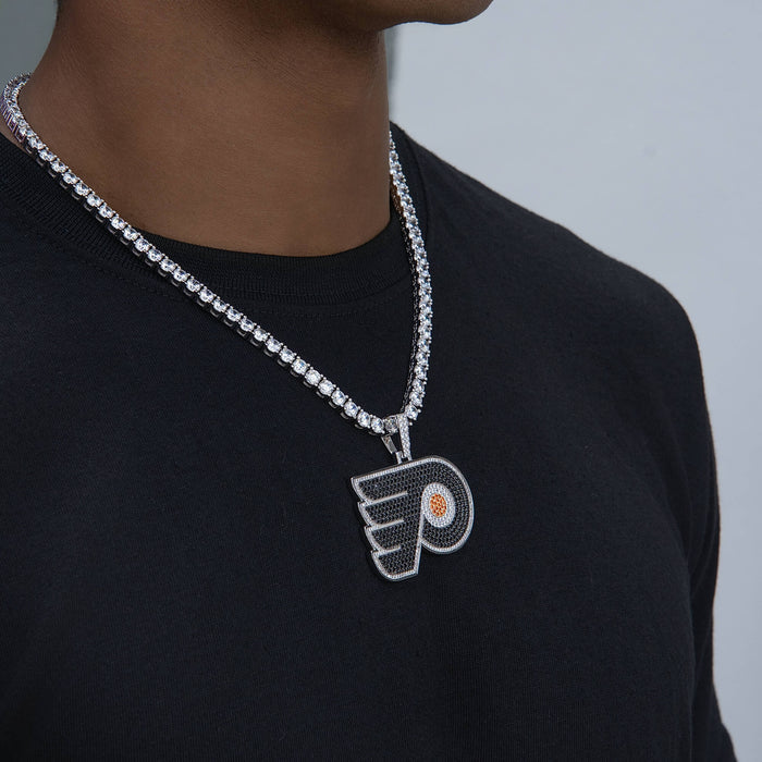 Philadelphia Flyers Official NHL Logo Pendant in White Gold
