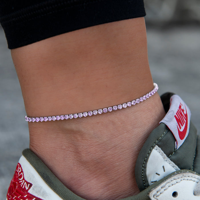 Pink Diamond Micro Tennis Anklet