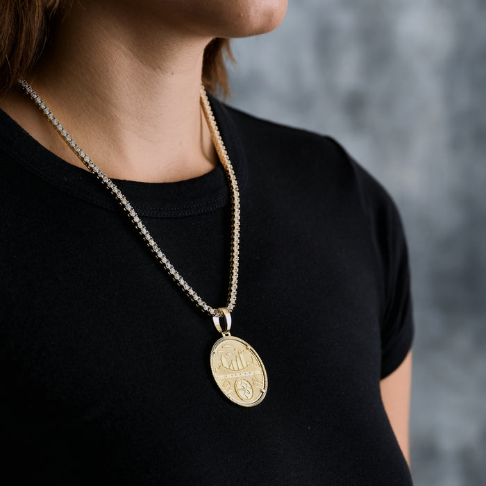 Pittsburgh Steelers Official NFL Coin Pendant in Yellow Gold