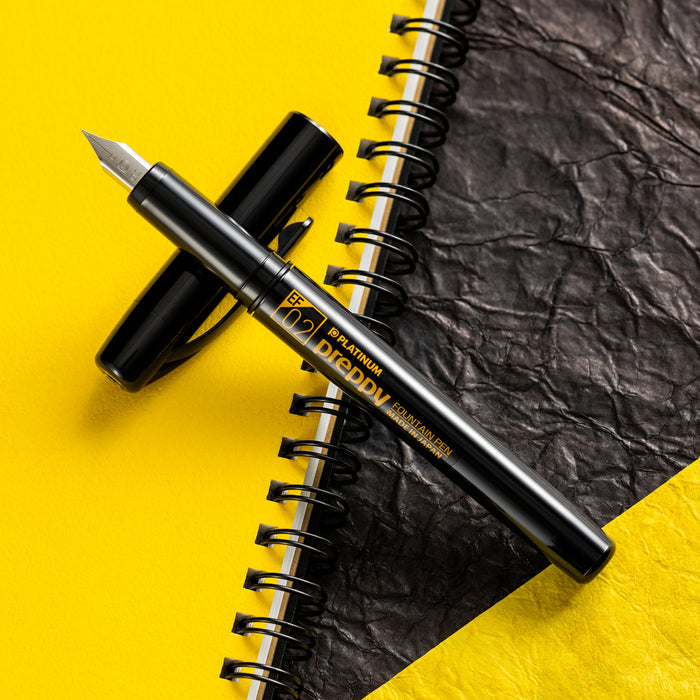 Platinum Preppy Fountain Pen - Orange Logo (Black Edition) - Pen Boutique Ltd