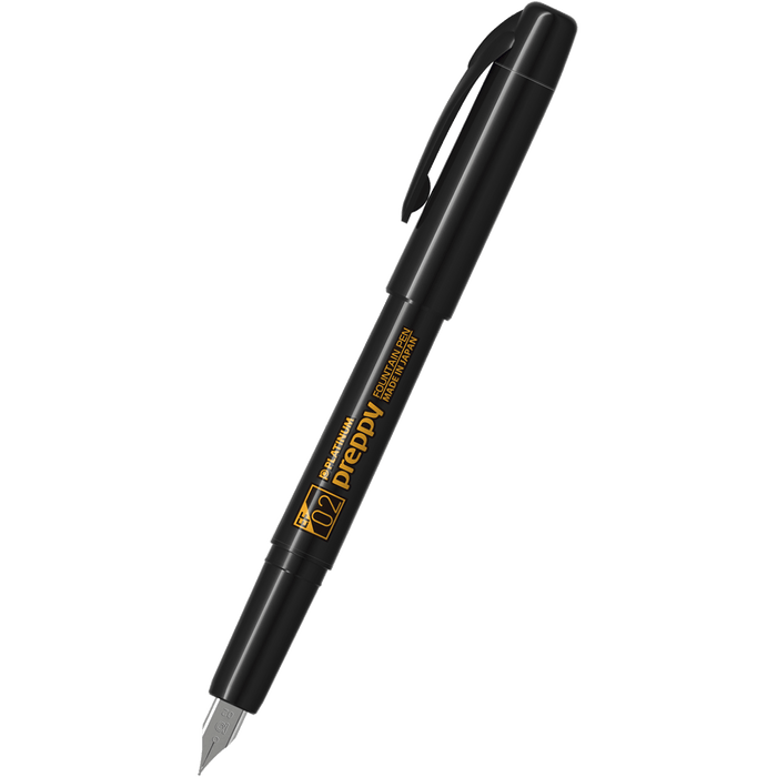 Platinum Preppy Fountain Pen - Orange Logo (Black Edition) - Pen Boutique Ltd