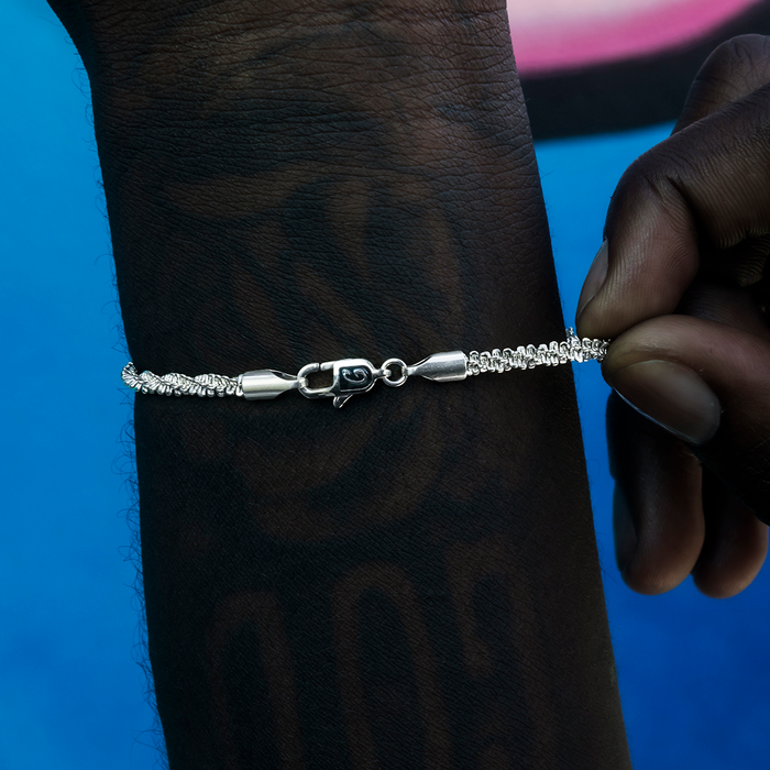 Popcorn Bracelet in White Gold- 4mm