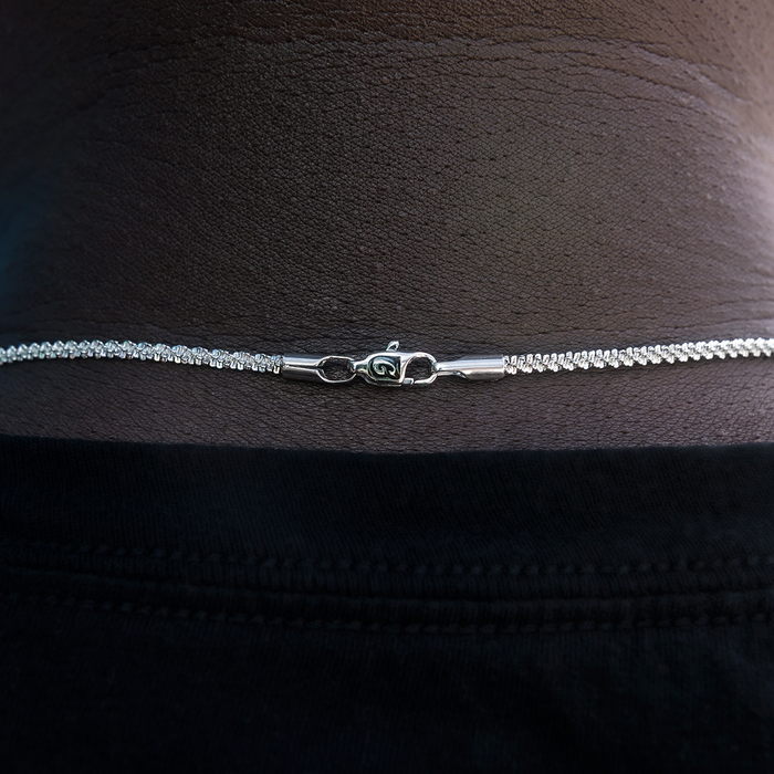 Popcorn Chain in White Gold- 2mm
