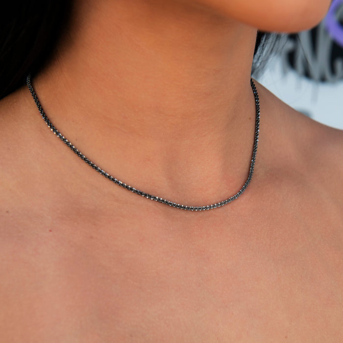 Popcorn Necklace in Black - 2mm