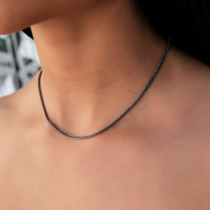 Popcorn Necklace in Black - 2mm