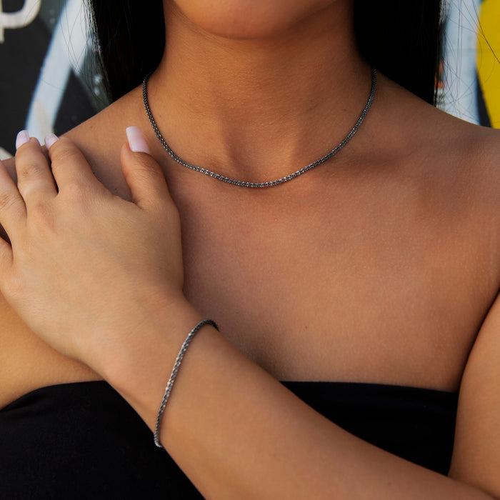 Popcorn Necklace in Black - 2mm