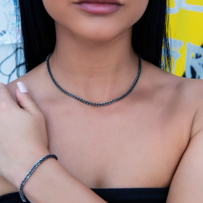 Popcorn Necklace in Black - 4mm