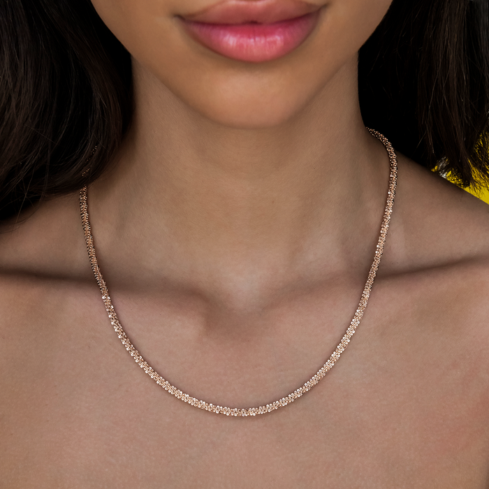 Popcorn Necklace in Rose Gold- 4mm