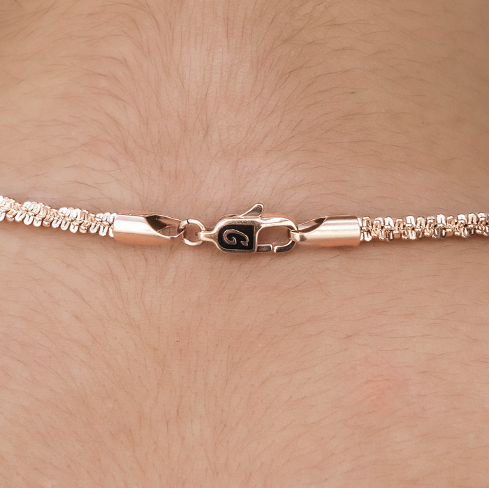 Popcorn Necklace in Rose Gold- 4mm