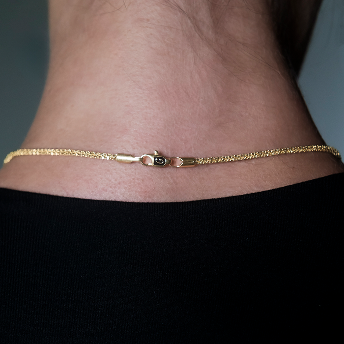 Popcorn Necklace in Yellow Gold- 2mm