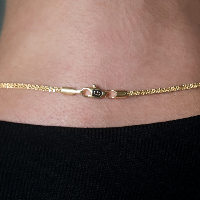 Popcorn Necklace in Yellow Gold- 4mm