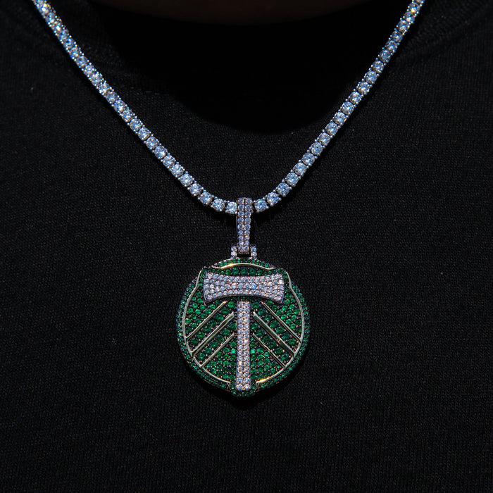Portland Timbers Official MLS Logo Pendant in White Gold