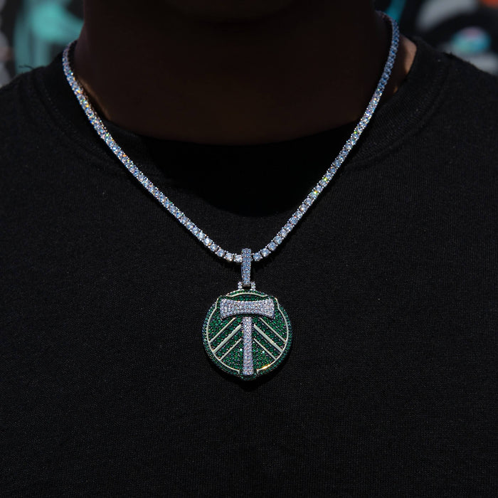 Portland Timbers Official MLS Logo Pendant in White Gold