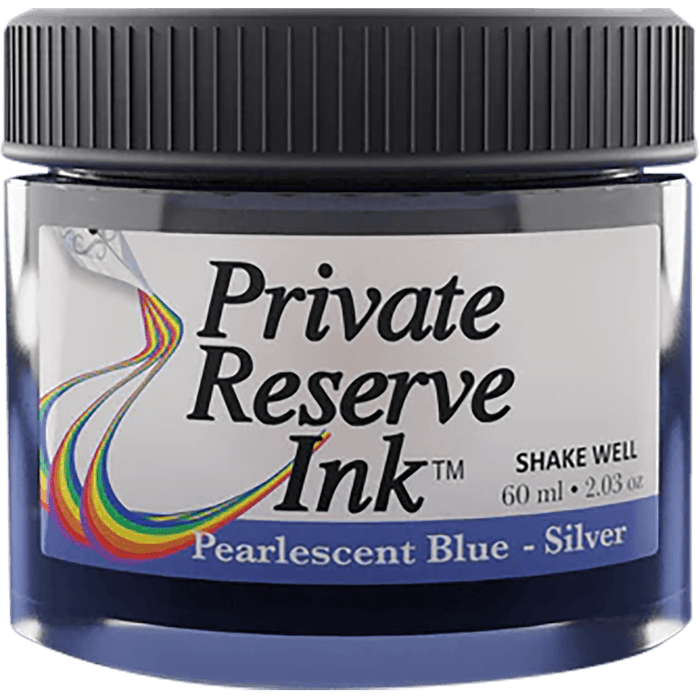 Private Reserve Pearlescent Ink Bottle - Blue/Silver - 60ml - Pen Boutique Ltd