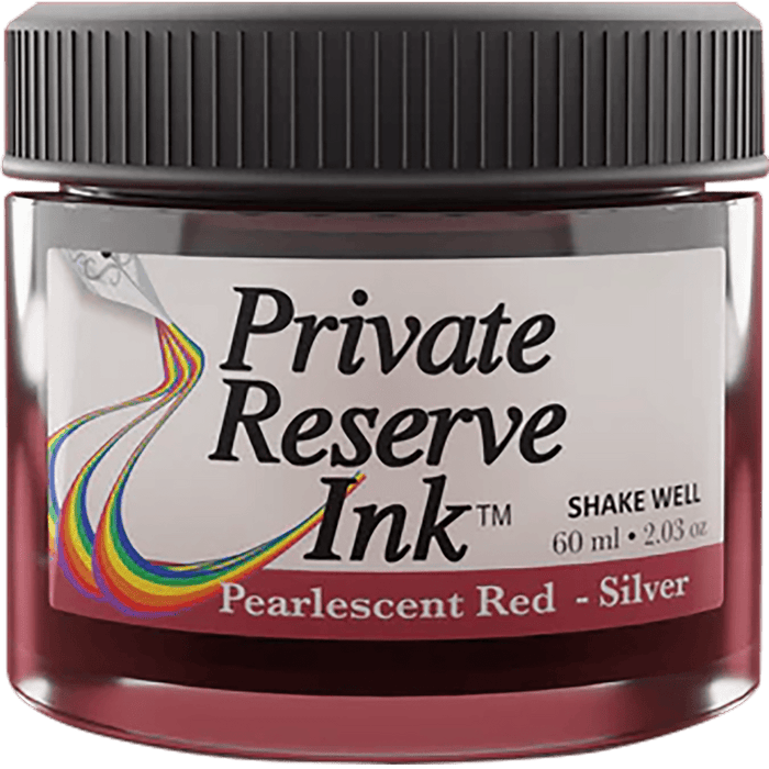 Private Reserve Pearlescent Ink Bottle - Red/Silver - 60ml - Pen Boutique Ltd