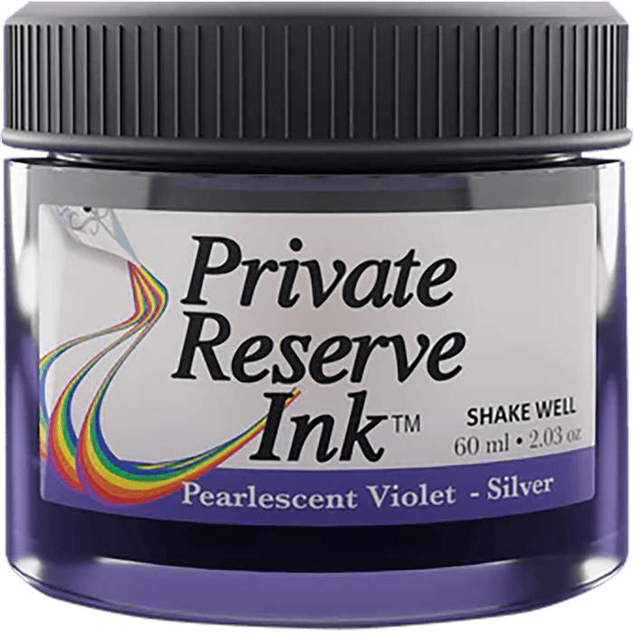 Private Reserve Pearlescent Ink Bottle - Violet/Silver - 60ml - Pen Boutique Ltd