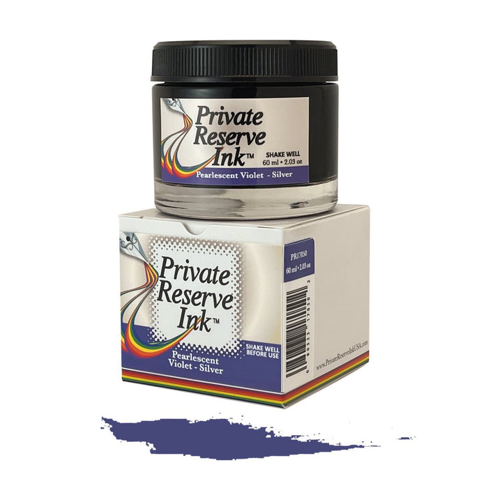Private Reserve Pearlescent Ink Bottle - Violet/Silver - 60ml - Pen Boutique Ltd