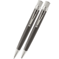 Retro 51 Tornado Platinum Black Nickel Rollerball & Pencil Set - Pen Boutique Ltd