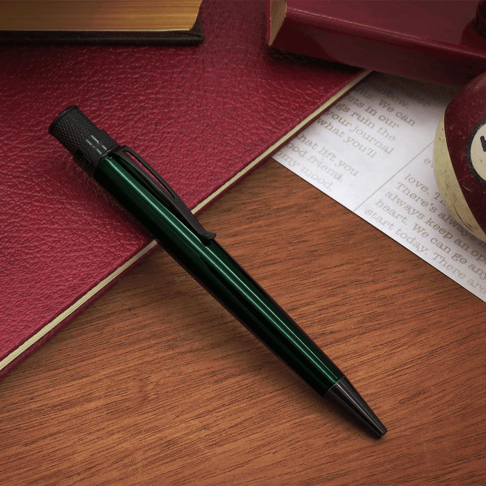 Retro 51 Tornado Stealth Lacquers Rollerball Pen - Emerald Green - Pen Boutique Ltd